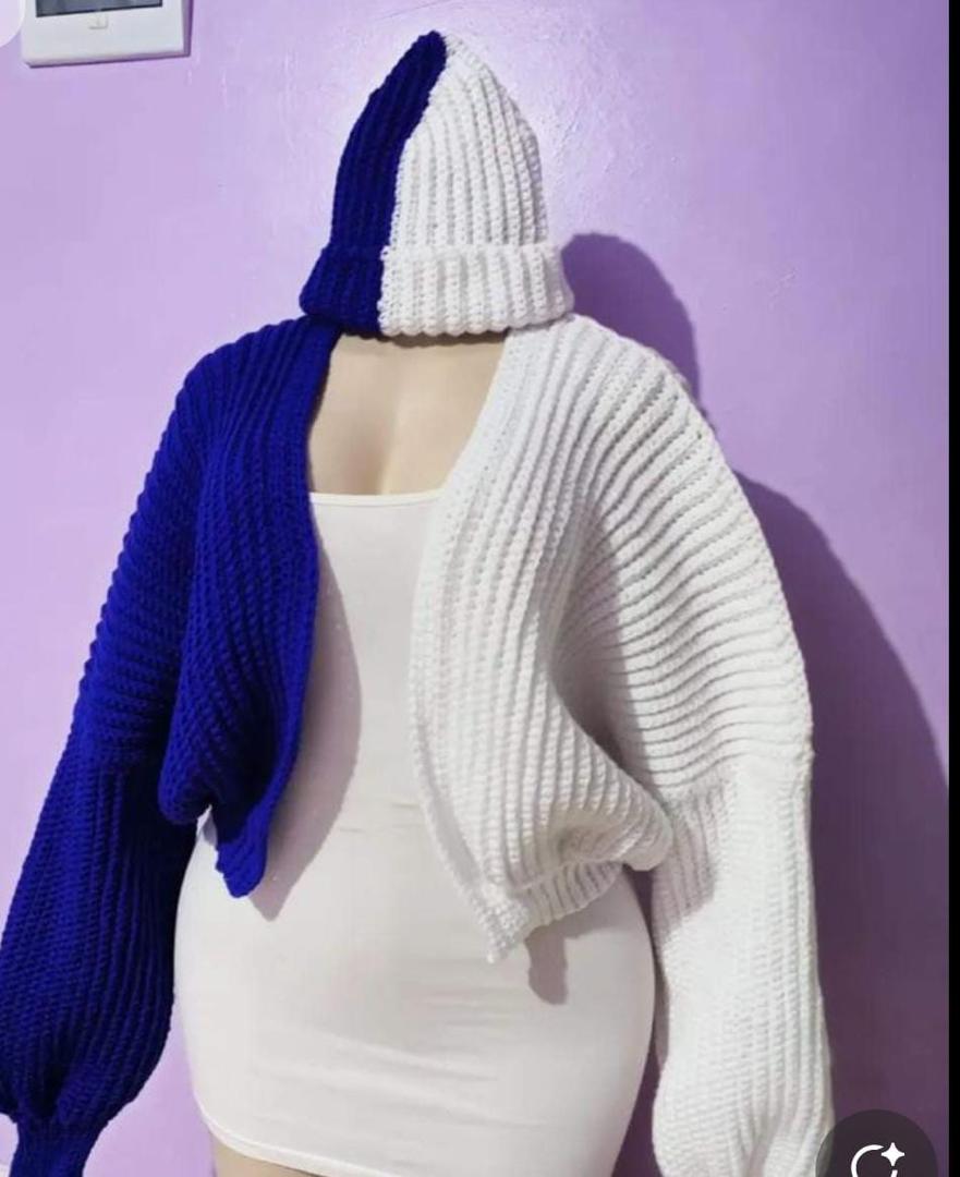 Custom crochet cardigan and hat set